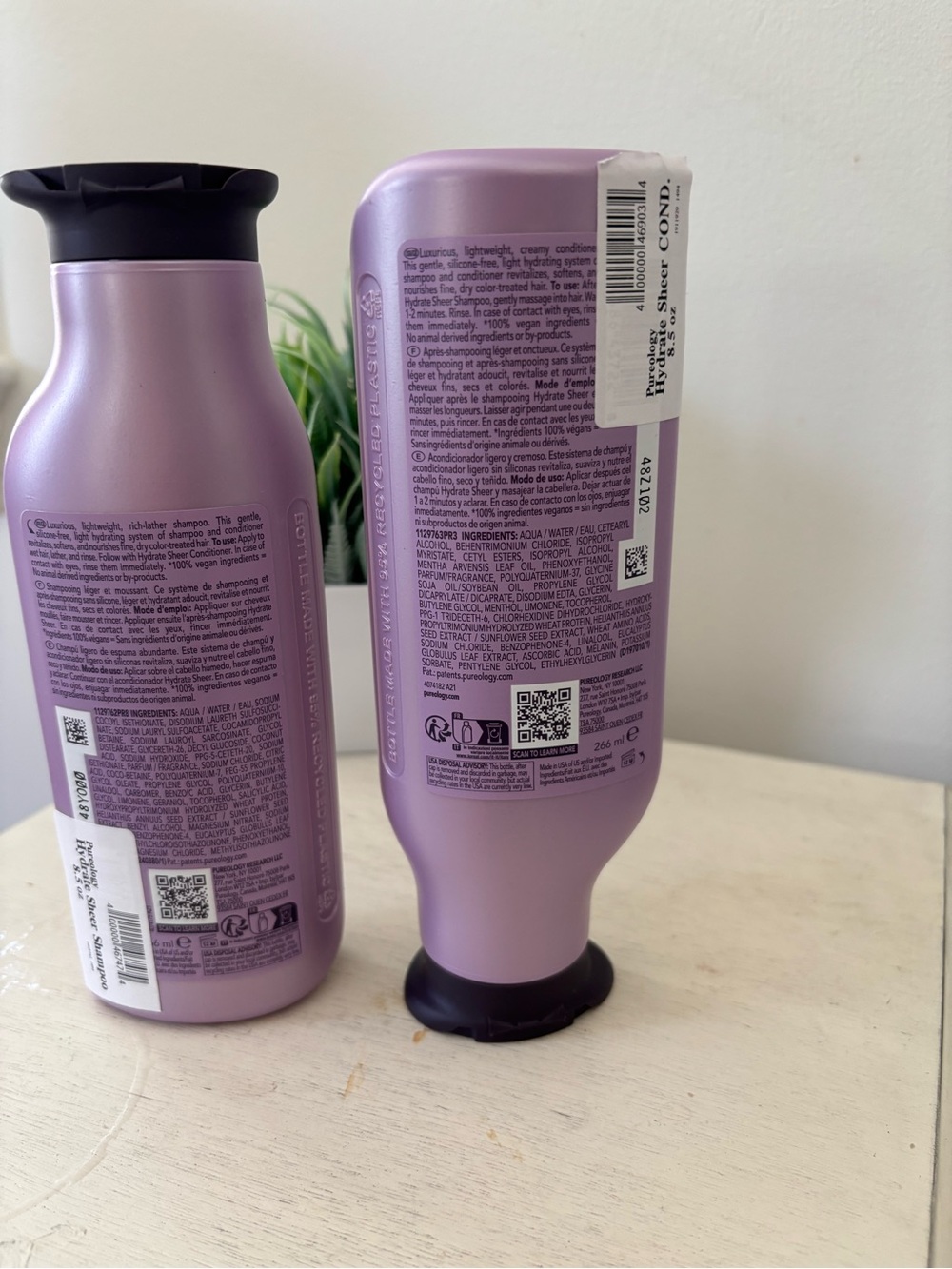 Pureology Hydrate Sheer Shampoo & Conditioner Duo 9 oz Color-Treated Hair NWT - Picture 4 of 10